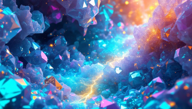 Crystal Network Patterns Free Luminous Crystal Network Image - Crystals, Geometric, Luminous ...