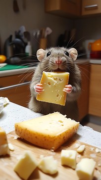 Free Rat enjoying cheese Image - Rat, Cheese, Kitchen | Download at ...