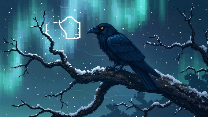 Free Nordic Raven Silhouette Image - Raven, Pixel, Art | Download at ...