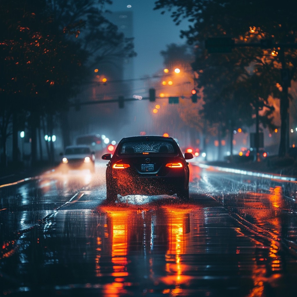 Free Rainy Night Drive Image - Rain, Night, Car | Download at StockCake