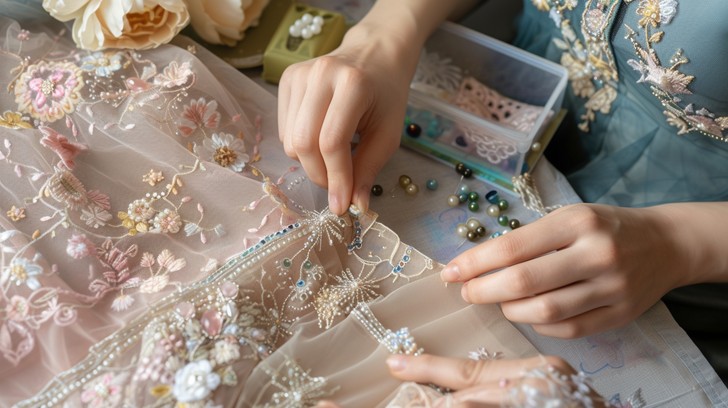 Free Delicate Embroidery Craft Image - Embroidery, Hands, Beads ...