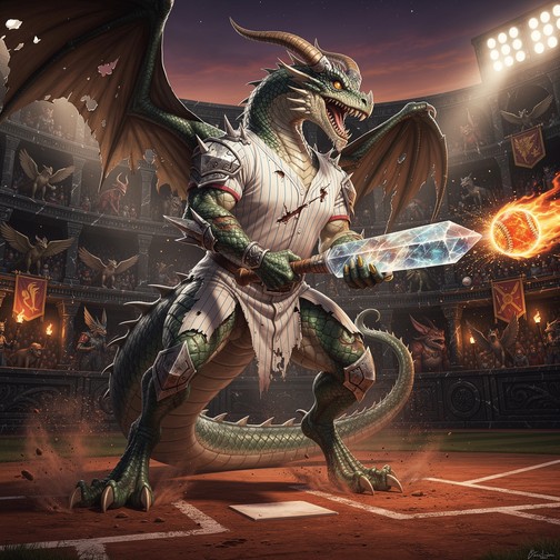 Free Dragon Baseball Battle Image - Dragon, Baseball, Fantasy ...