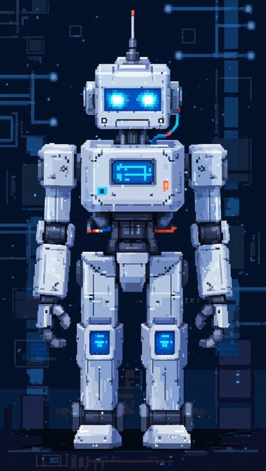 Free Cyan Robot Pixels Image - Robot, Pixelart, Cyan | Download at ...