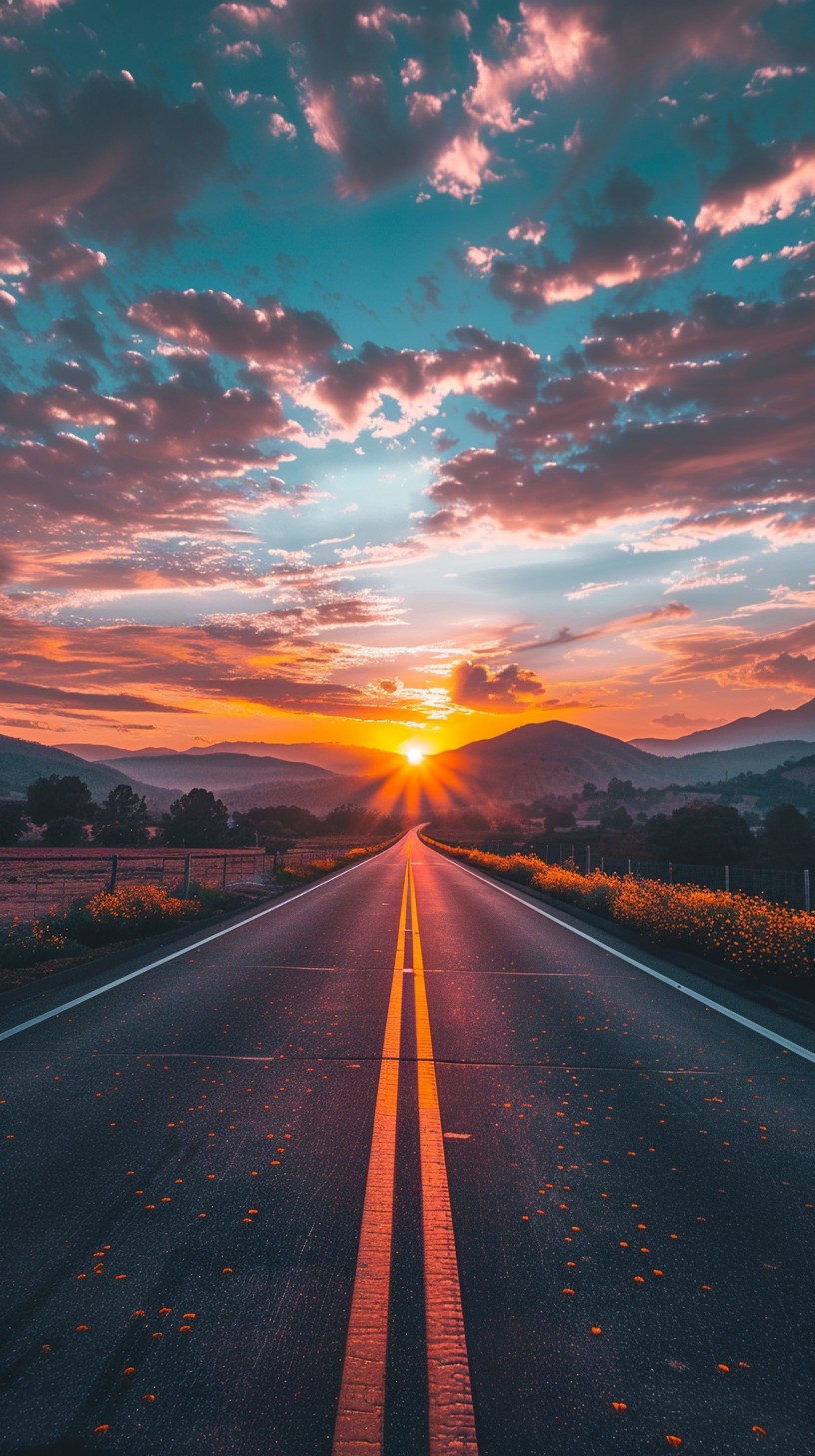 Free Sunrise Mountain Road Image - Sunrise, Road, Mountain | Download ...