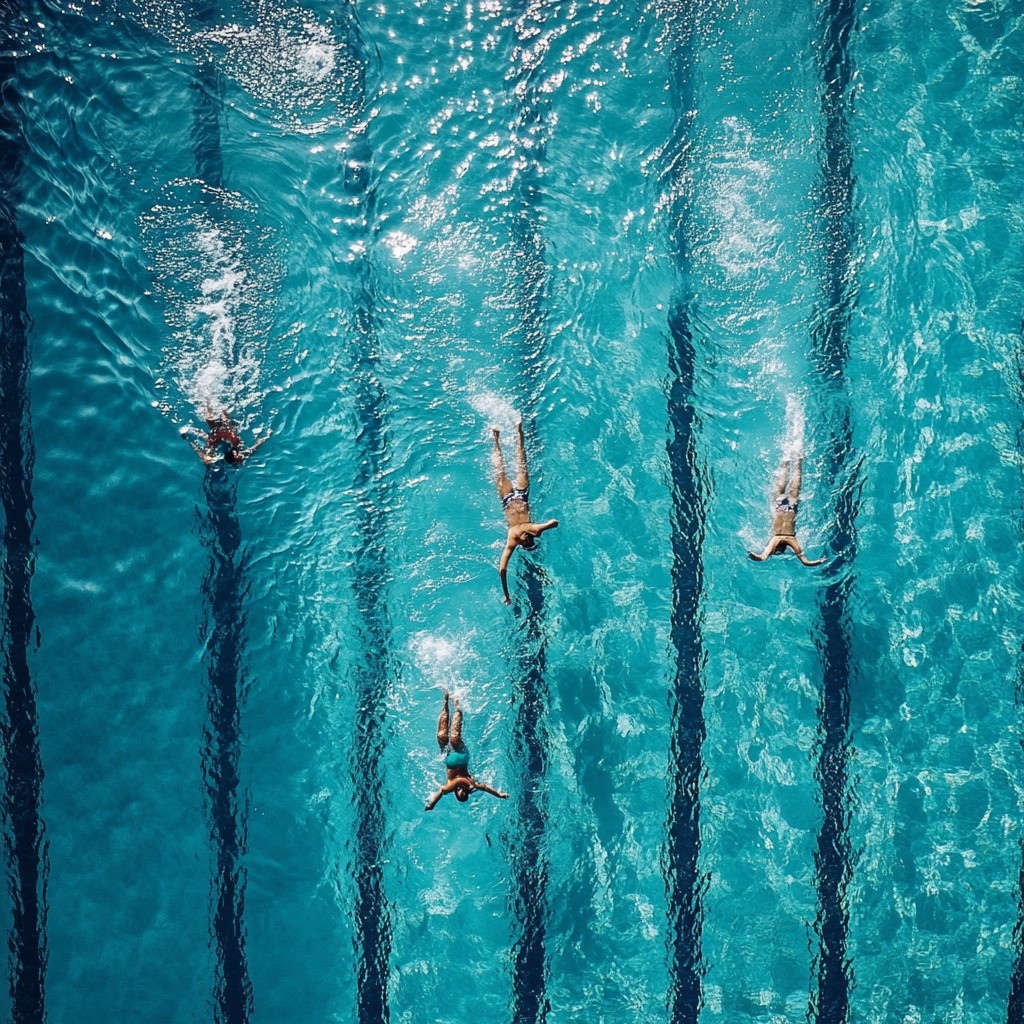 Free Swimmers racing competition Image - Swimming, Competition, Aerial ...