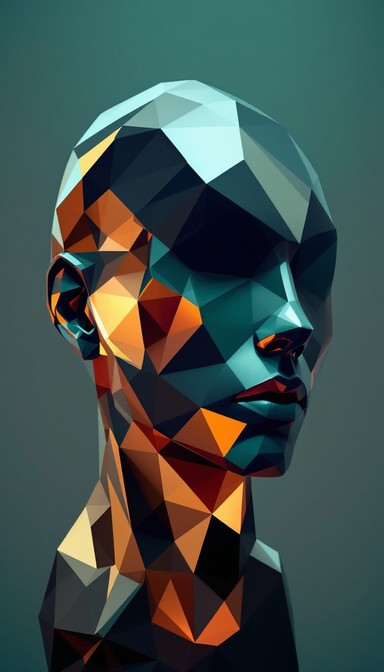 Face Made Using Geometry Free Geometric Face Sculpture Image - 3d, Geometric, Portrait ...