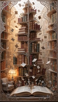 Free Enchanted Paper Library Image - Diorama, Papercraft, Library ...