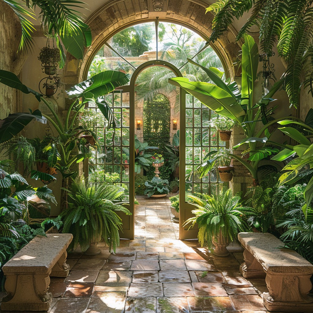 Free Lush Greenhouse Entrance Image - Garden, Archway, Tranquility ...