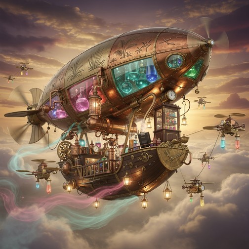 Free Airship Apothecary Dreams Image - Steampunk, Airship, Apothecary ...