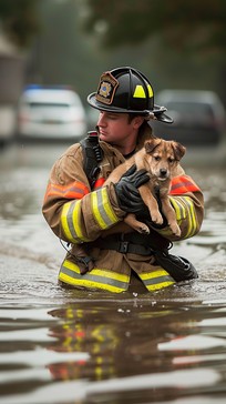 Free Firefighter Saves Puppy Image - Firefighter, Puppy, Rescue ...