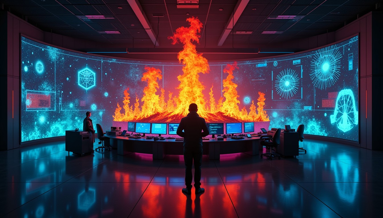 Free Digital Fire Analysis Image - Cyberpunk, Futuristic, Holographic ...