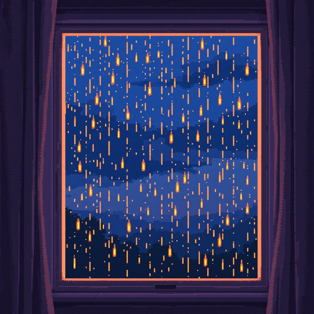 Raining Window Simulation Free Rainy Window View Image - Rain, Window, Pixel | Download at StockCake