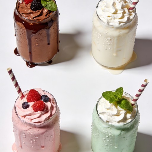 Free Colorful milkshake lineup Image - Milkshake, Whipped Cream, Red ...