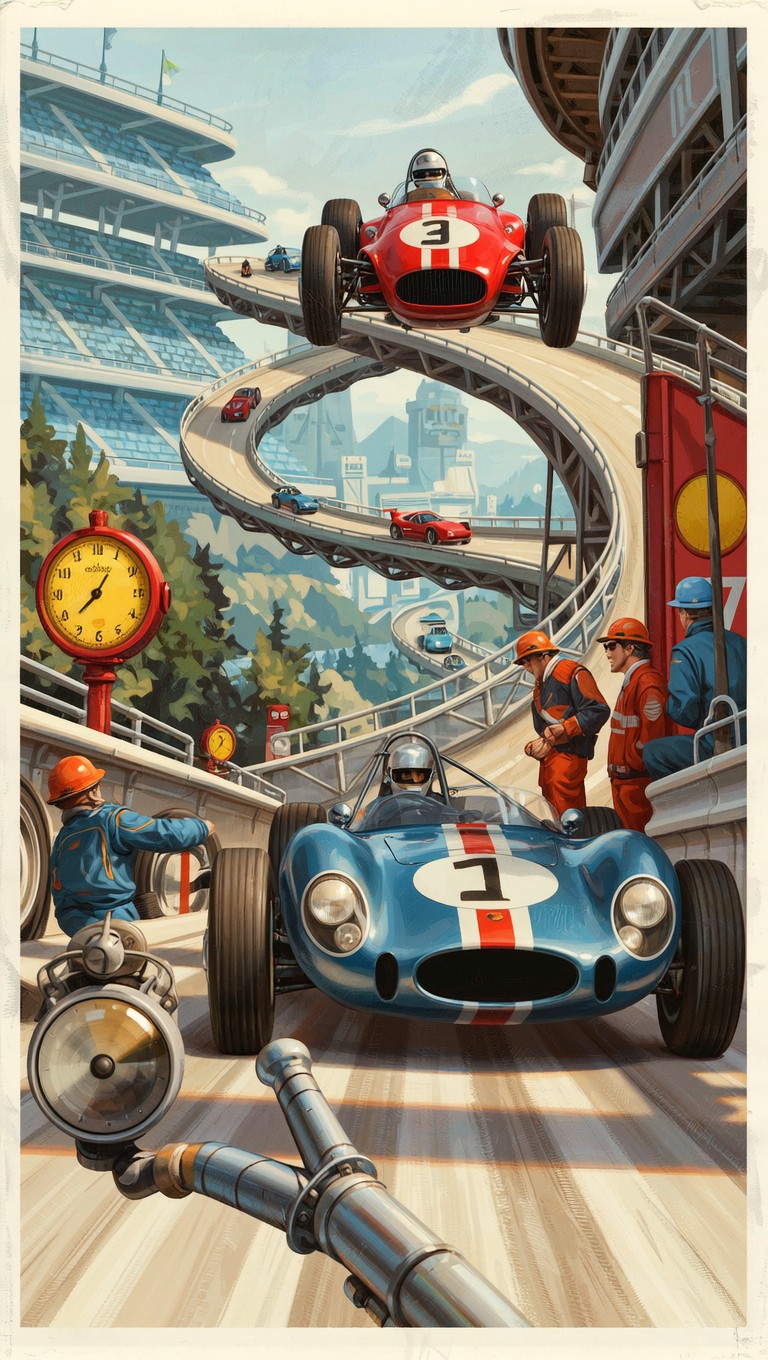 Free Gravity-Defying Race Circuit Photo - Racing, Vintage, Fantasy ...