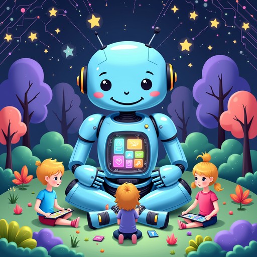 Free Digital Playground Friends Image - Robot, Children, Technology ...