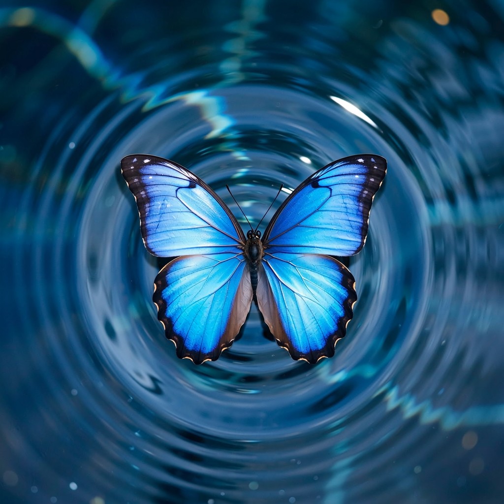 Free Blue Butterfly Ripples Image - Butterfly, Blue, Geometric ...