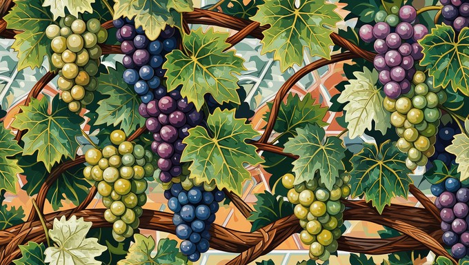 Single Small Grape Design Free Vineyard Grape Pattern Image - Pattern, Vineyard, Grapes ...