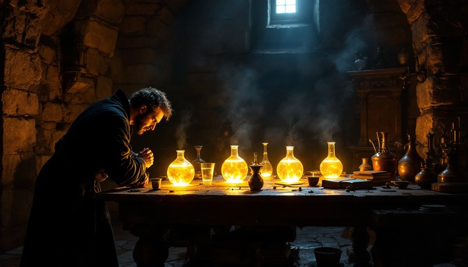 Free Alchemist's Golden Discovery Photo - Alchemist, Medieval, Potion ...