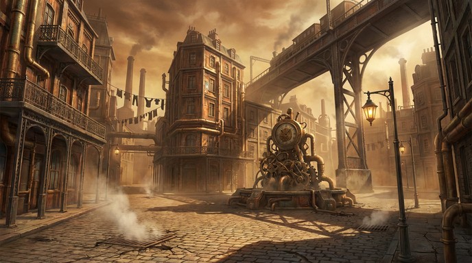 Free Steampunk Industrial Courtyard Image - Steampunk, Victorian ...