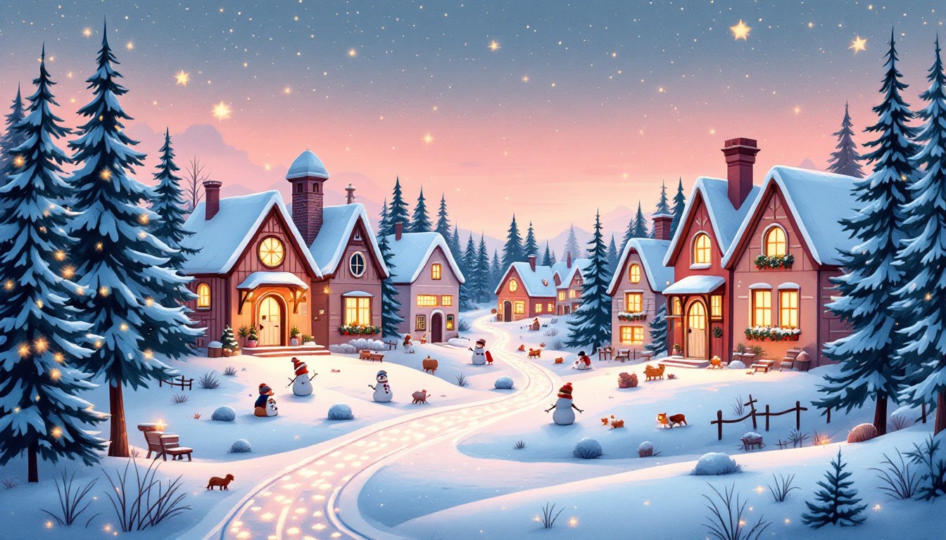 Free Cozy Winter Village Image - Winter, Snow, Cottage | Download at ...