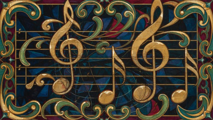Free Golden Musical Ornament Image - Musical, Notation, Ornate ...