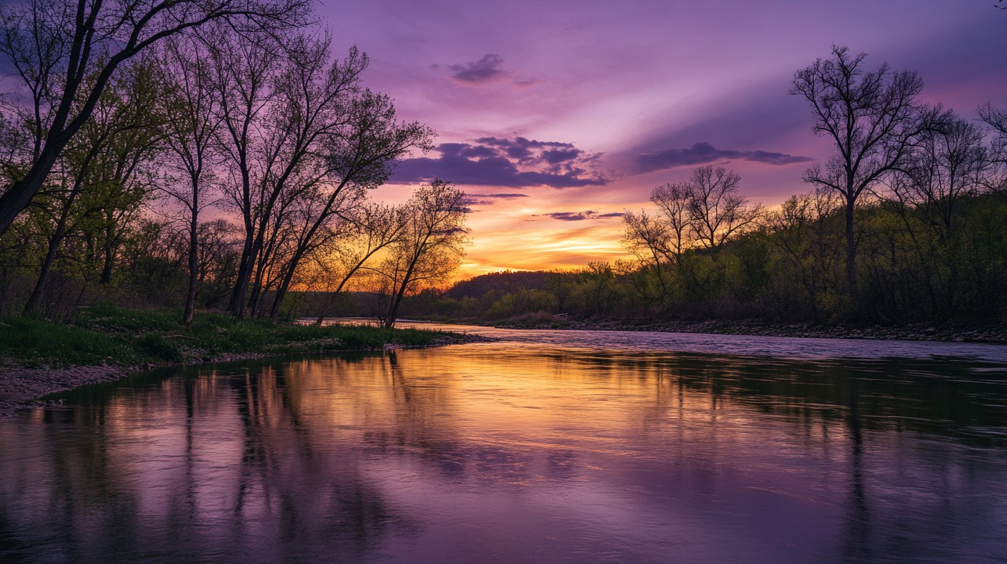 Free Sunset river view Image - Sunset, River, Reflection | Download at ...