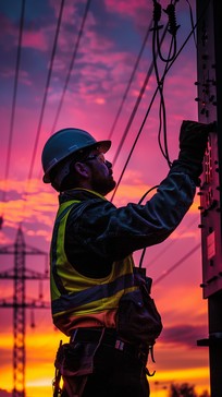 Electrical Work Beautiful Free Sunset Electrical Work Image - Electrician, Sunset, Power Lines ...