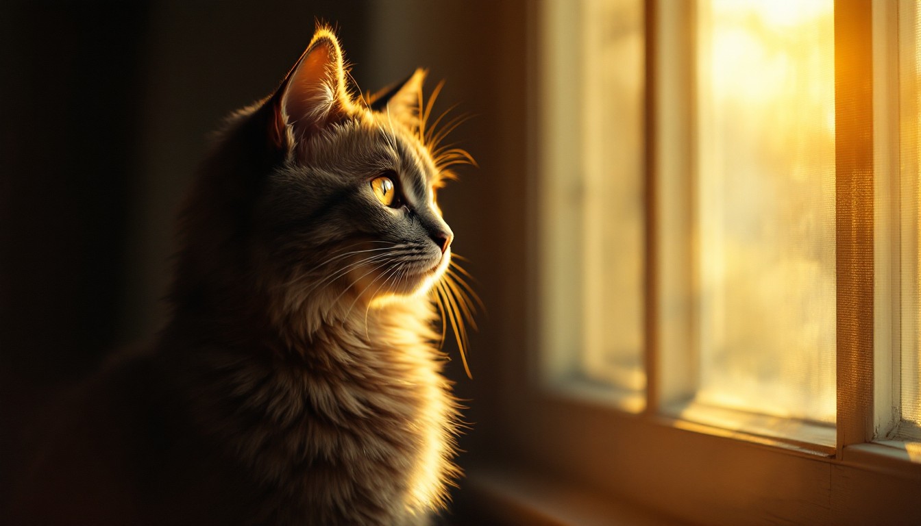 Free Sunlit Window Cat Image - Cat, Sunrise, Window | Download at StockCake