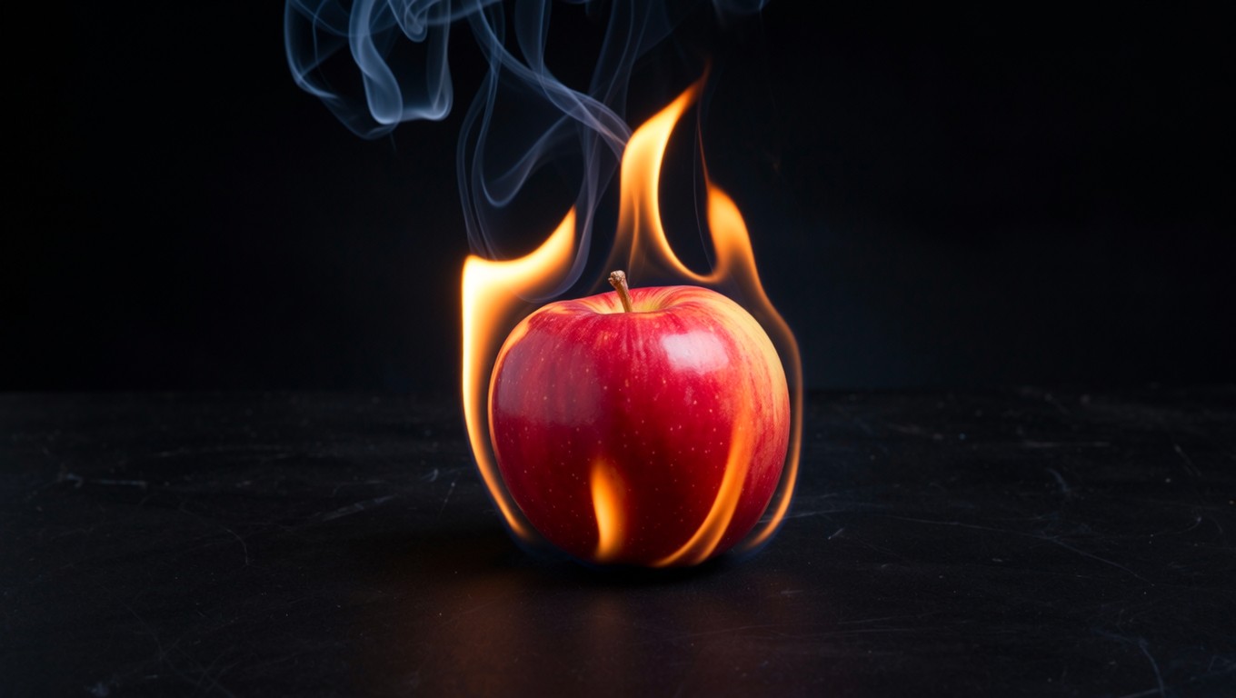 Fire Apple Free Fire Meets Fruit Image - Apple, Fire, Flames | Download at StockCake