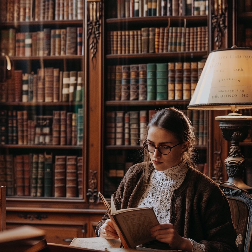 Woman In Library Free Studious Library Moment Image - Library, Reading, Woman | Download ...