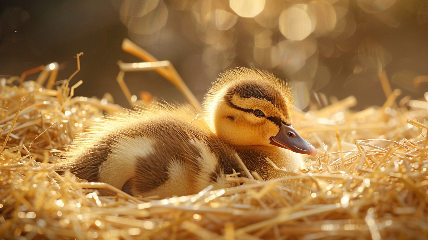 Free Cozy Duckling Rest Image - Duckling, Straw, Sunlight | Download at ...