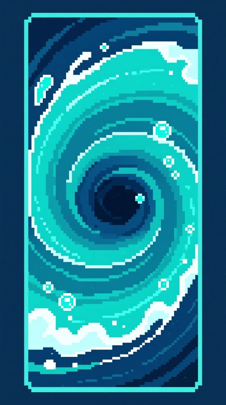 Free Pixelated Teal Vortex Image - Vortex, Whirlpool, Pixel | Download ...