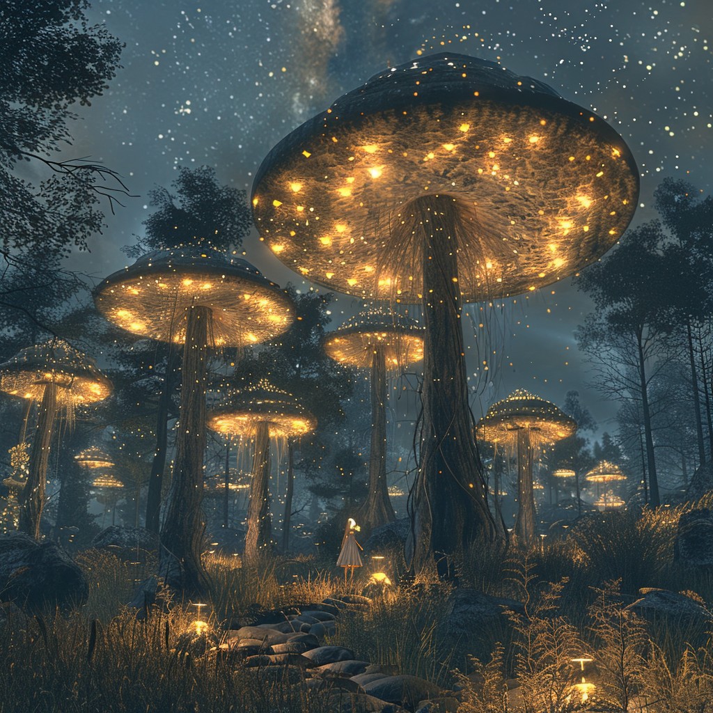 Free Enchanted Forest Scene Image - Enchanted, Forest, Mushrooms ...