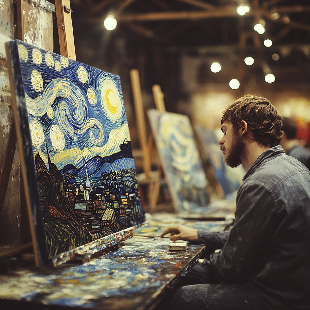 Free Artist Painting Night Image - Artist, Painting, Canvas | Download ...