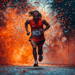 Free Marathon Runner Celebrates Image - Runner, Marathon, Confetti ...