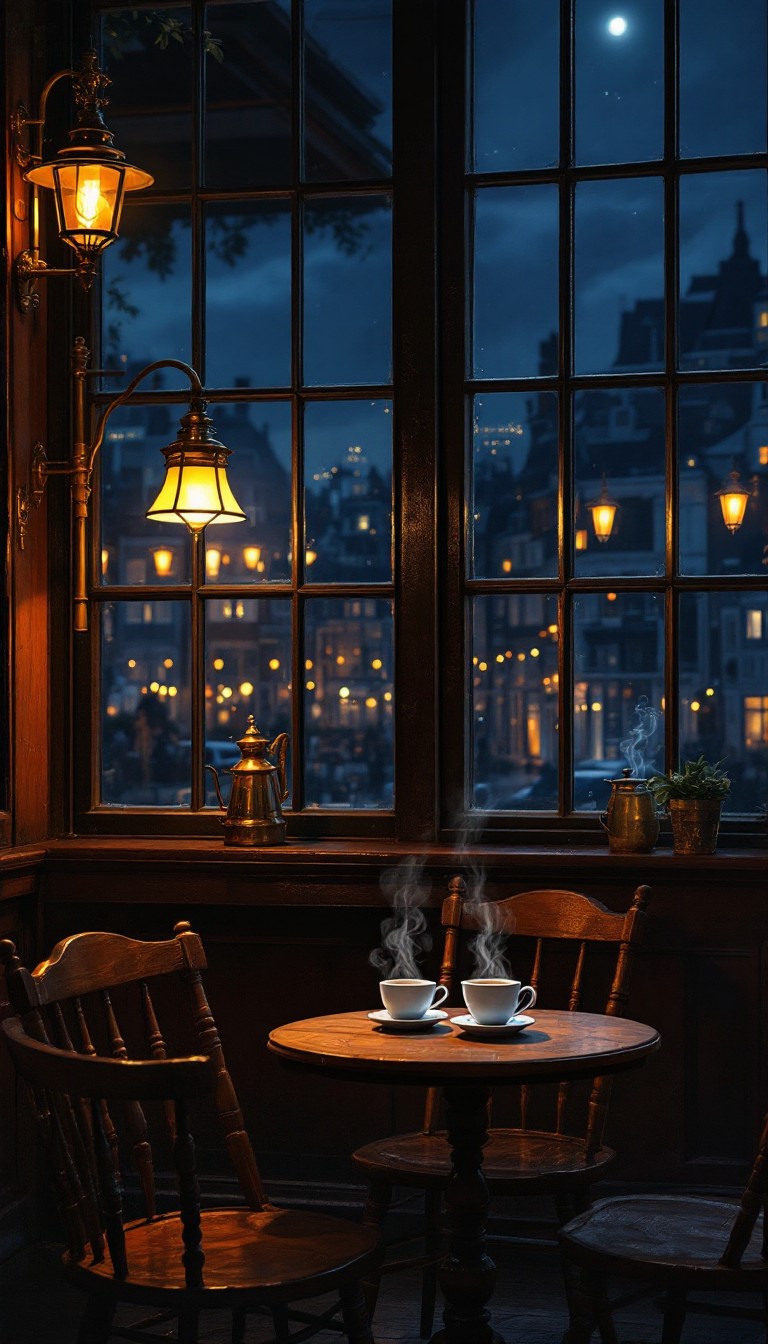 Free Cozy Cafe Night Image - Cafe, Cozy, Night | Download at StockCake