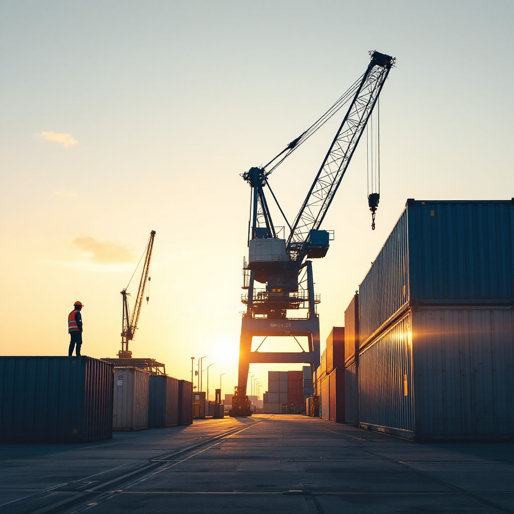 Free Harbor Crane Sunset Image - Sunset, Crane, Harbor | Download at ...