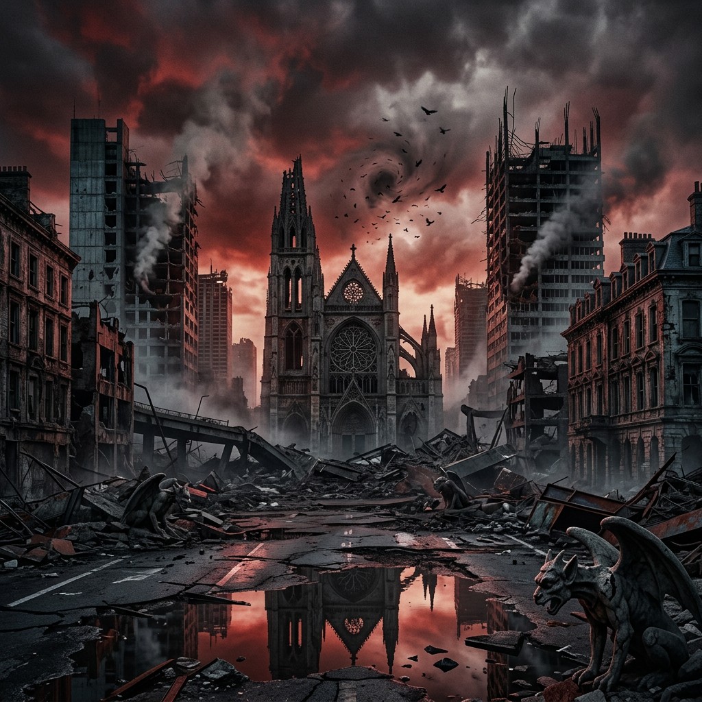 Free Apocalyptic Gothic Ruins Image - Apocalyptic, Ruins, Cathedral ...