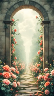 Free Enchanted Garden Arch Image - Garden, Arch, Roses | Download at ...