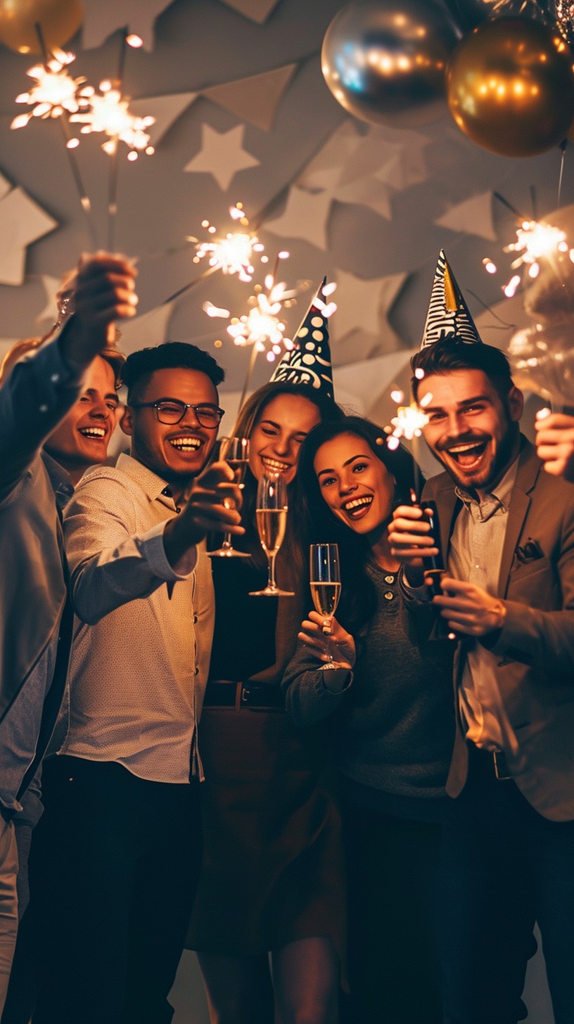 Free Joyful Party Celebration Image - Celebration, Friends, Sparklers ...