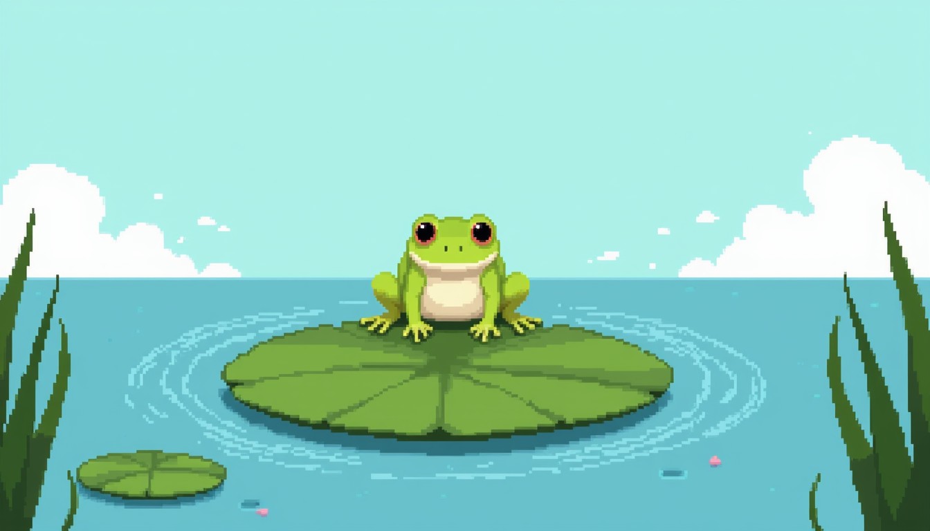 Free Curious Pixel Frog Image - Frog, Pixel, Kawaii | Download at StockCake