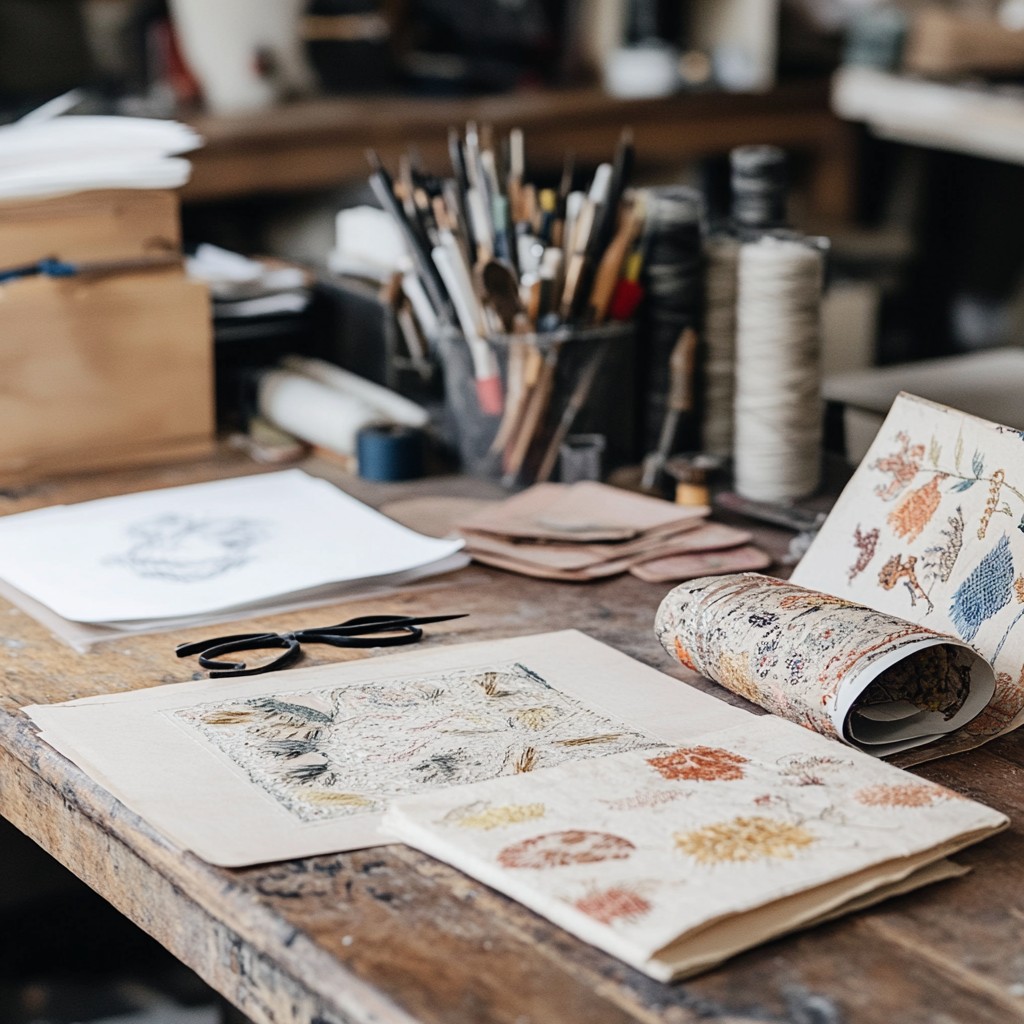 Free Artistic studio table Image - Art, Creativity, Sketchbook ...