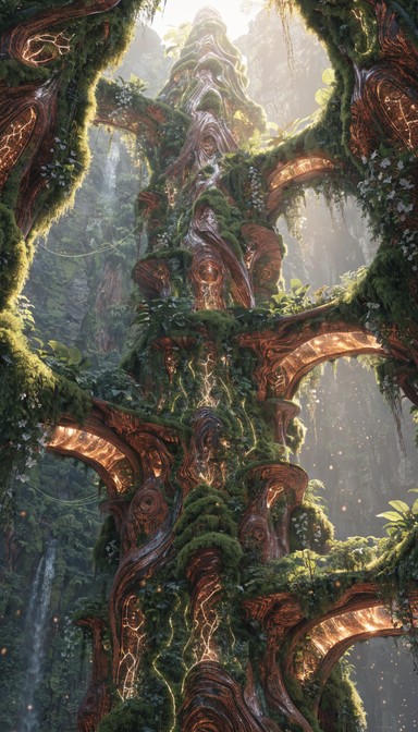 Free Living Bio Tower Image - Solarpunk, Futuristic, Architecture ...