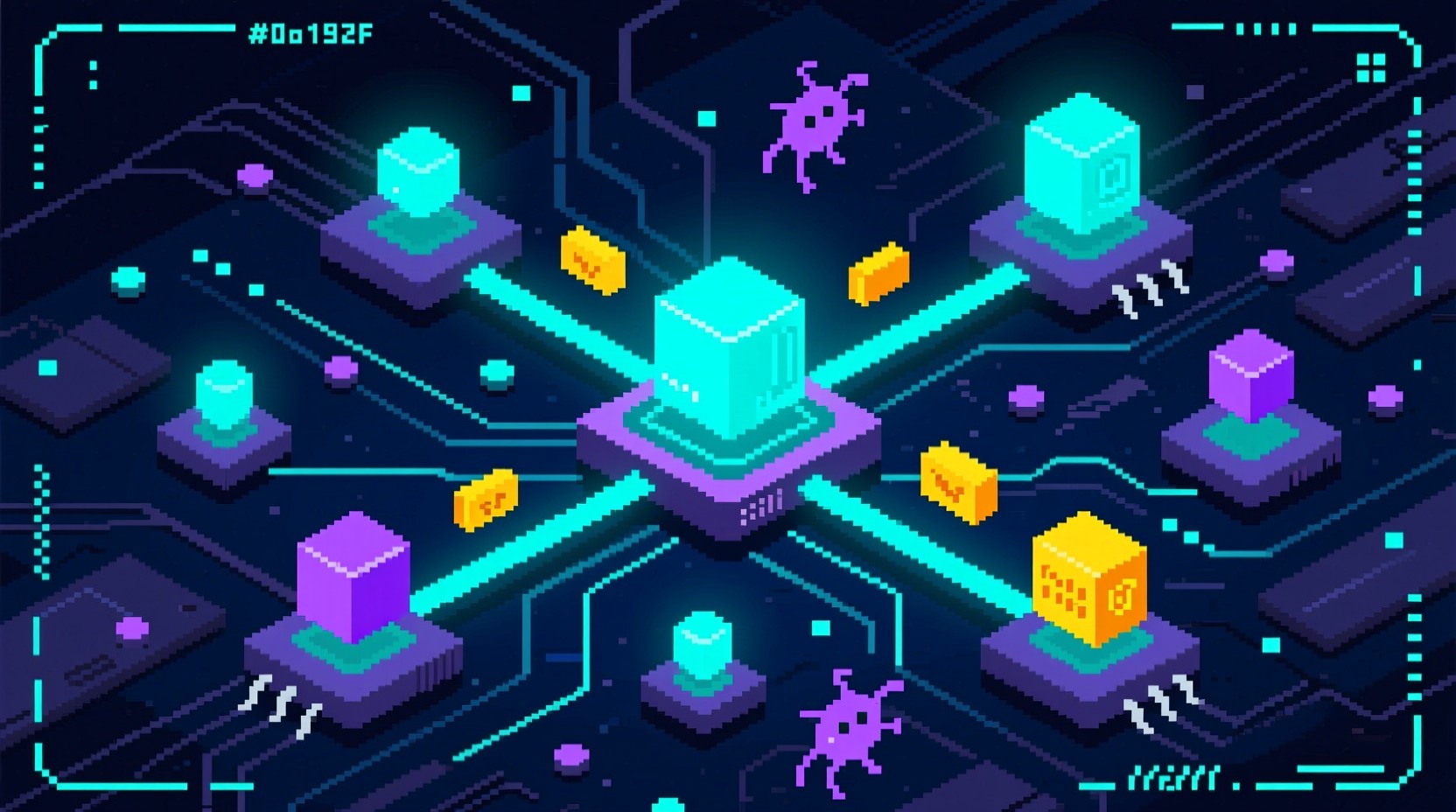 Free Neon Network Grid Photo - Cyberpunk, Pixel, Network | Download at ...