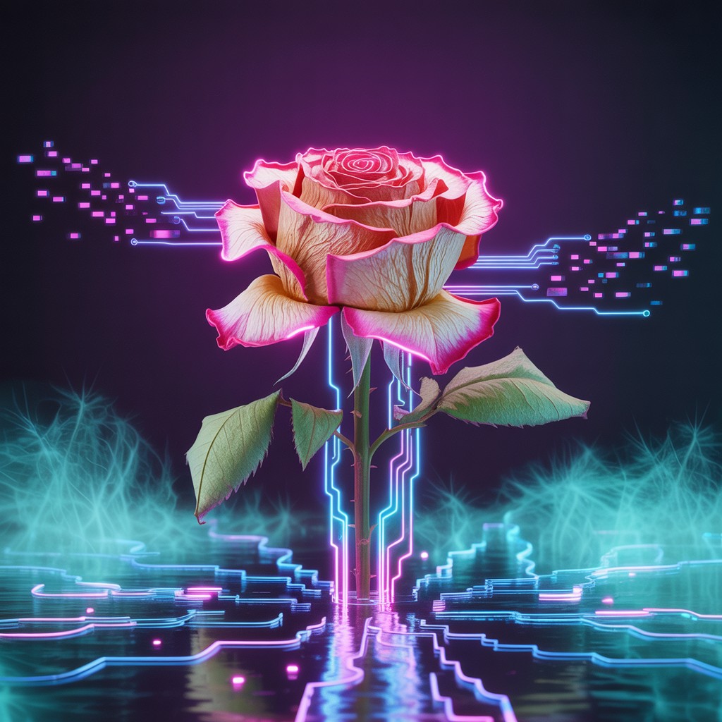 Free Cybernetic Rose Decay Image - Cyberpunk, Rose, Neon | Download at ...