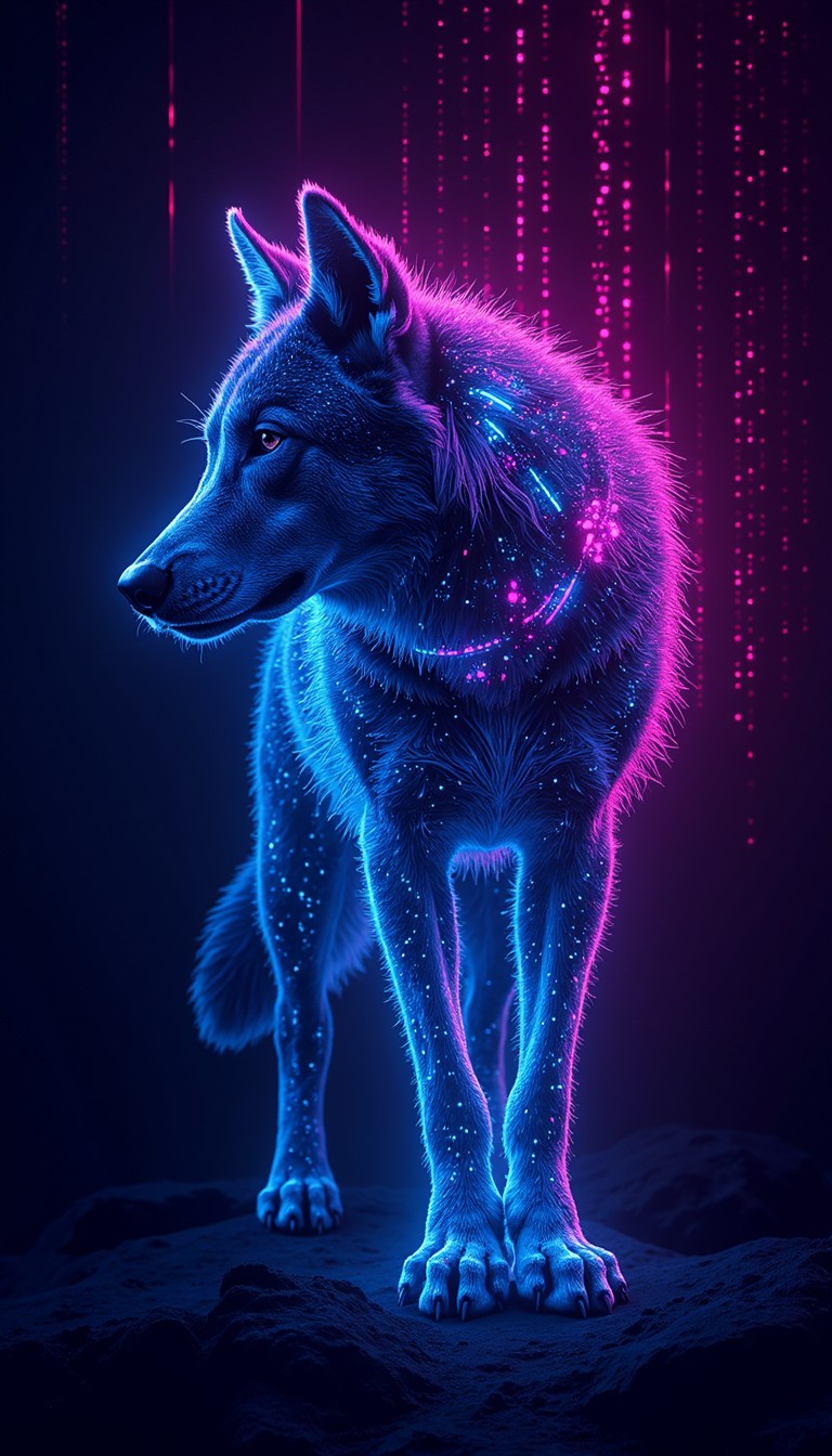 Free Neon Digital Wolf Image - Wolf, Cybernetic, Neon | Download at ...