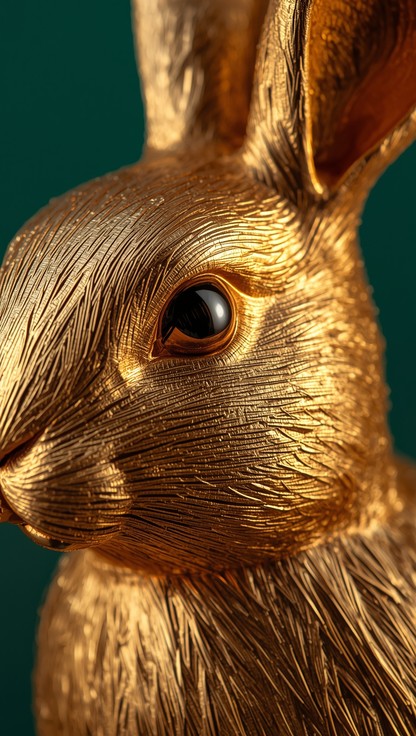 Gold Rabbit Fur Free Gleaming Mechanical Rabbit Image - Chrome, Rabbit, Metallic ...