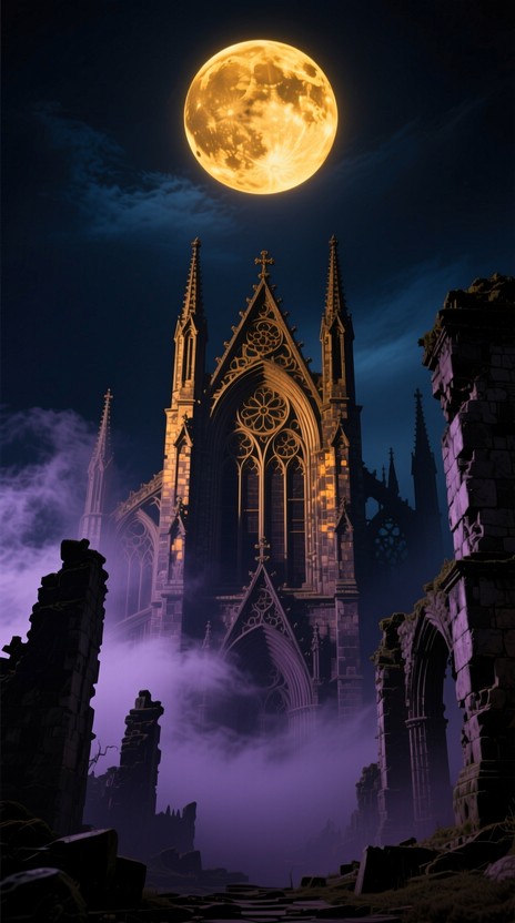 Free Moonlit Gothic Cathedral Image - Gothic, Cathedral, Moon ...