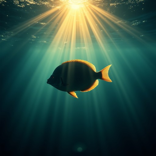 Sublime Standing Fish Free Illuminated Ocean Solitude Image - Underwater, Fish, Sunrays ...