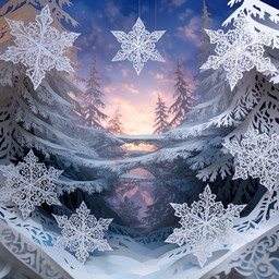 Snowy Pattern Paper Download Paper-cut Winter Snowflakes Image - Winter, Snowflake ...